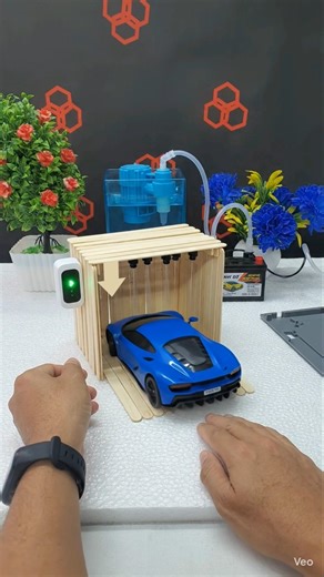 automatic car wash station (part 1) #shorts #science #project #dcmotor #diy