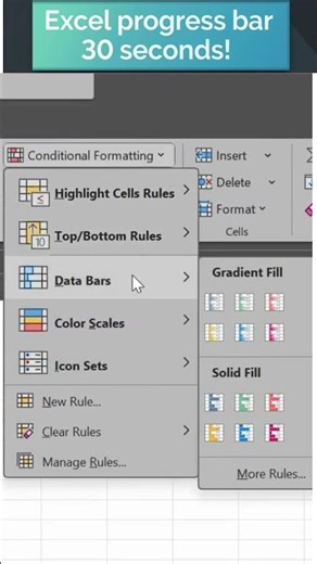 Progress Bar in Excel (No VBA, No Charts!) #excel #exceltips #shorts #shortsfeed