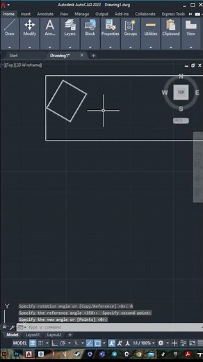 AutoCAD rotate with reference point command