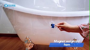 YISURE Short Shower Curtain Liner 60inch, Clear PEVA Plastic Waterproof Small Bathroom Curtain