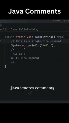 Java Comments Explained Quickly #shorts