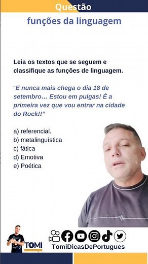 #Funções da #linguagem Prof. Tomi Farias responde questão de função da linguagem