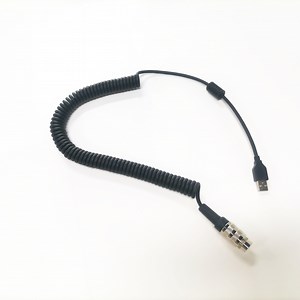 [Hot Item] 60cm Spiral Power Cord Electrical Retractable Cable 4X24AWG with Binder and USB Connector