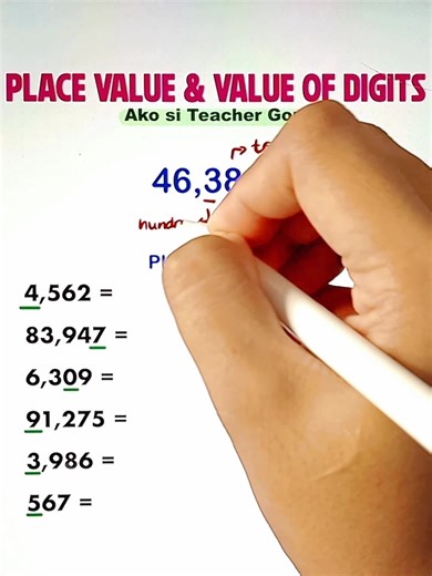 14K views · 165 reactions | Place Value & Value of Digits‼️ #basicmath #mathematics #teachergon #math #placevalue | Ako si Teacher Gon | Facebook