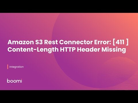 Amazon S3 Rest Connector Error: [411 ] Content-Length HTTP Header Missing