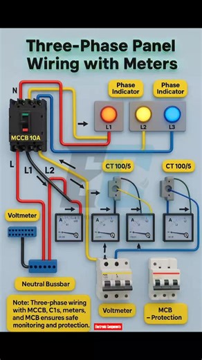 14K views · 125 reactions | Three-Phase Panel Wiring with Meters | 퐄퐥퐞퐜퐭퐫퐨퐧퐢퐜 퐂퐨퐦퐩퐨퐧퐞퐧퐭퐬 | Facebook