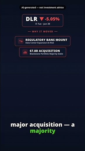 Why Is Digital Realty Stock Sinking Today? DLR -5.05% (Jun 30) — Data Center Bans Acquisition