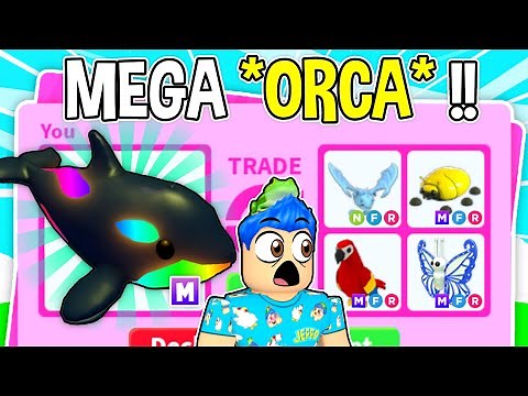 I Traded My Mega Neon *ORCA* In Adopt Me Roblox !! Adopt Me Trading In *RICH* Server (Trade Proofs)