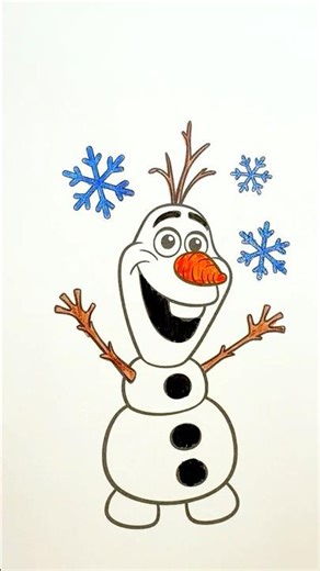 "Color Your Favorite Snowman: Olaf from Frozen🤶 #merrychristmas #coloring #cristmas @gradient-777