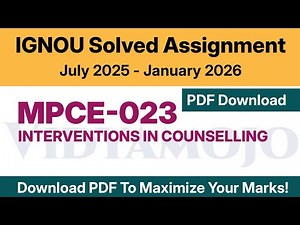 IGNOU MPCE 023 Solved Assignment 2025-26 PDF Download | MAPC: MA Psychology 2nd Year