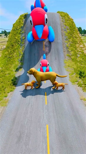 Big & Small Cars Duck VS Dogs Puppy & Dogs - BeamNG.Drive