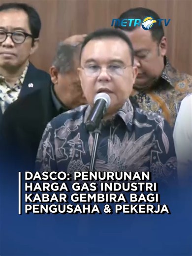 Wakil Ketua DPR RI Sufmi Dasco Ahmad menyebut keputusan pemerintah menurunkan harga liquefied natural gas (LNG) industri menjadi kabar gembira bagi pengusaha dan pekerja. Kebijakan tersebut diharapkan dapat mencegah pemutusan hubungan kerja (PHK) akibat lonjakan harga gas. #tiktokmetrotv #tiktokberita #beritaterkini #metrotv #fyp #viral #dasco #sufmidascoahmad #wakilketuadprri #lng #pengusaha #pekerja #phk #hargagas #gas #gasindustri