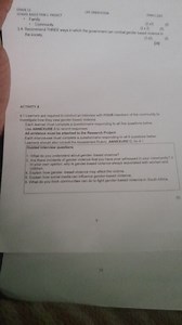 Activity 4: Guided Interview on Gender-Based ViolenceEach lea... | Filo