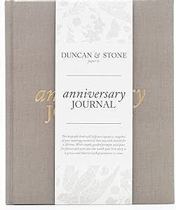 DUNCAN & STONE PAPER CO. Wedding Anniversary Journal - Anniversary Journal for Couple - Wedding Notebook & More - Wedding Memory Book to Capture Moments (Taupe,189 Pages)