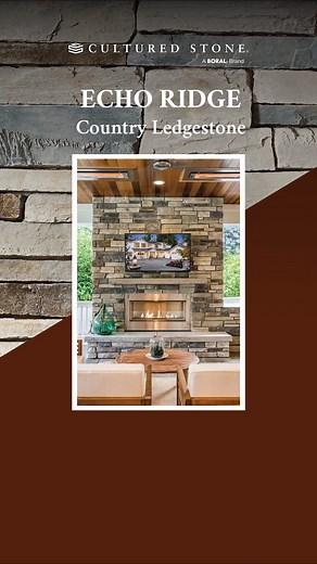 Country Ledgestone (shown in Echo Ridge) is easy to install and offers an extensive color palette that helps differentiate one ledgestone from another. http://bit.ly/CSEchoRidgeCountryLedgestone A Boral North America Brand | Cultured Stone