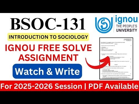 IGNOU BSOC-131 E 2025-2026 Solve Assignment | IGNOU Free Solve Assignment 2025-2026 | IGNOU |