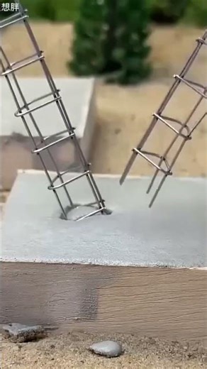 The process of making miniature buildings by a craftsman carefully and neatly