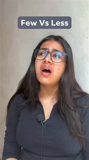 Follow Sivi for English tips The confusion between "few" and "less" often arises because they both refer to a smaller quantity or amount. However, they are used differently grammatically. "Few" is used with countable nouns (things you can count individually), while "less" is used with uncountable nouns (things you cannot count individually). For example, "few people" but "less water." #englisch #educational #viralfb #indian #vocabulary #learning #fbreels | MySivi