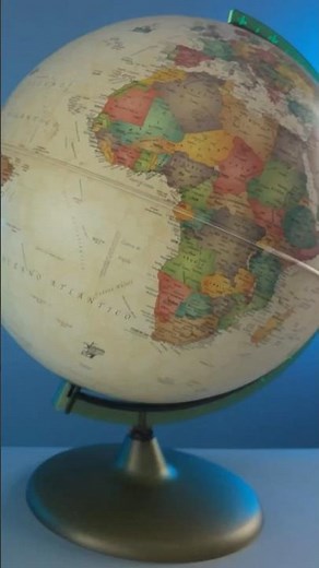 Globo Terráqueo Giratorio Estilo Antiguo con División Política en Español y Meridiano Graduado