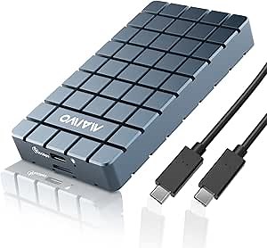 MAIWO 40Gbps M.2 NVMe SSD Enclosure with Groove Aluminum Heat Dissipation, Fanless No Noise Tool Free External SSD Case Reader Compatible with 2280 M-Key Thunderbolt4/3 USB4/3.2/2.0