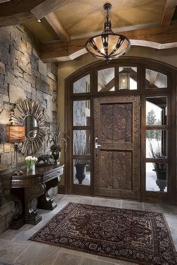 Custom Hand-carved Wooden Rustic Front Door: Antique Style Entrance/interior Use - Etsy