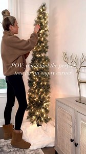 The mosttt perfect tree to fill an empty corner! 🎄 Not only is this called a “cashmere fir” tree bc of the lightly dusted aesthetic (looks SO much more expensive than it is) & all it takes is just 3 simple steps to assemble! ….And it’s under $70!! For sizing reference I’m 6 feet tall and the tree stands at 7 feet. ✨Comment TREE for a direct link or click my ltk shop in my bio! • • • #christmastrees #holidayinspo #christmasdecorating #holidaydecor #lookforless #nashvilleinfluencer #holidaydecora