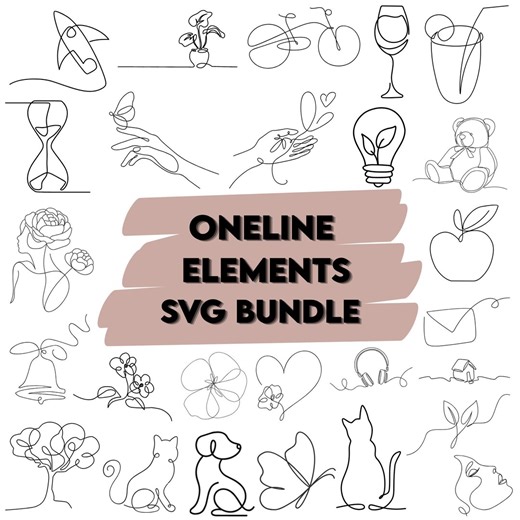 Minimalist One Line Drawing SVG Bundle: Art Vector Files (digital Download) - Etsy
