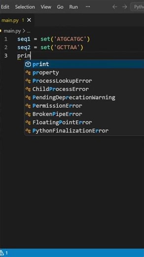 Find Common DNA Bases With Python Sets | Intersection