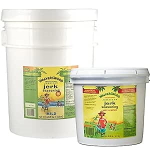 Walkerswood Traditional Jamaican Jerk Seasoning, Mild, 50 lb. and Walkerswood, Hot & Spicy, 9.25 lb.
