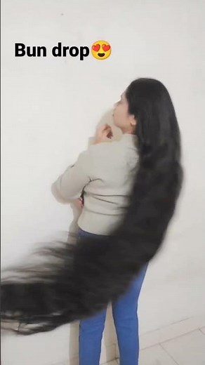 Perfect Hair Bun Drop in Slow Motion | Long Hair Play #shorts