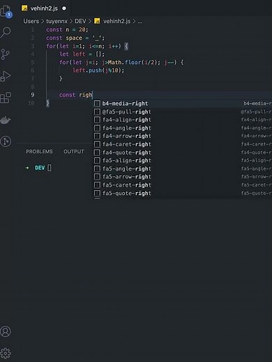 Javascript: Vẽ hình tam giác số cân bằng javascript - tuyennx #Shorts