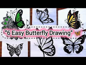 Easy Butterfly drawing / How to draw Butterfly Step By Step / Sketch drawing for Beginners.