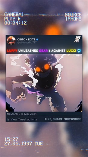 Luffy Unleashes Gear 5 🥶 #onepiece #luffy #lucci #fyp #shorts #amv