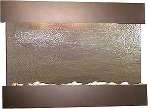 Reflection Creek Water Feature with Antique Bronze Trim and Square Edges (Multi-Color Featherstone Water Surface)