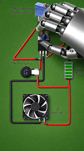 DIY Temperature Controlled Cooling Fan Circuit 🌡️🌀#AutoFan #TemperatureSensor