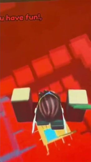 Jumping down a dropper while in Roblox.