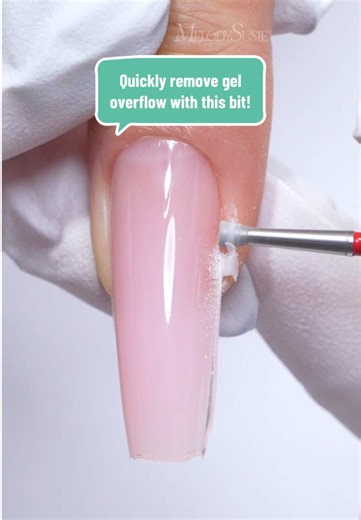 Quickly remove gel overflow with this bit! Gel overflow after doing nail extension? Don’t worries! Use our 6.7mm inverted drill bit to fix it! New Year Sale! Check my shop! #melodysusie #nailtools #naildrill #nailtok #nailtutorial