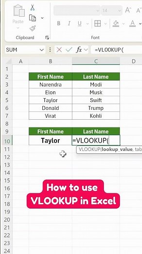 How to use VLOOKUP Formula in Excel | Excel Tutorial #exceltraining #vlookup #excel #viral