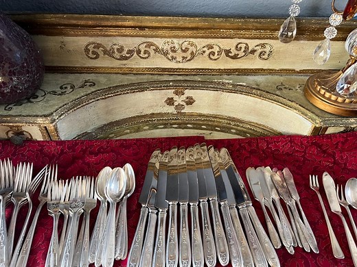 Antique Oneida Grosvenor Silver Plate Flatware, 65-piece Set - Etsy