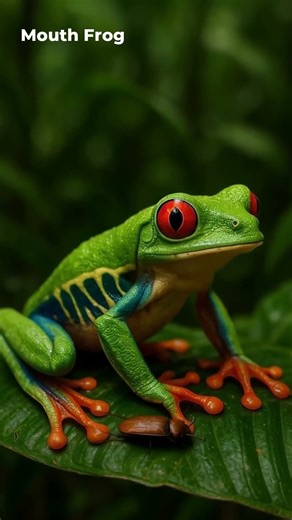 Red-eyed Tree Frog! #frog #shorts #beetle