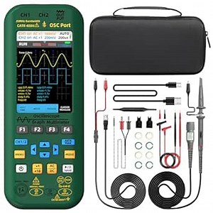 BSIDE Dual Channel Oscilloscope Multimeter, 50MHz Bandwidth 3.98" Full-Viewing TFT LCD DDS Generator, Measure Flexible AC Current Clamp Temp Capacitance Diode Voltage with 5000mAh Rechargeable Battery