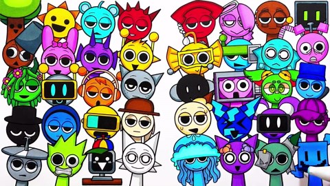 Sprunki Coloring Page 1 PNG and 1 PDF A4 Size / Digital Download - Etsy
