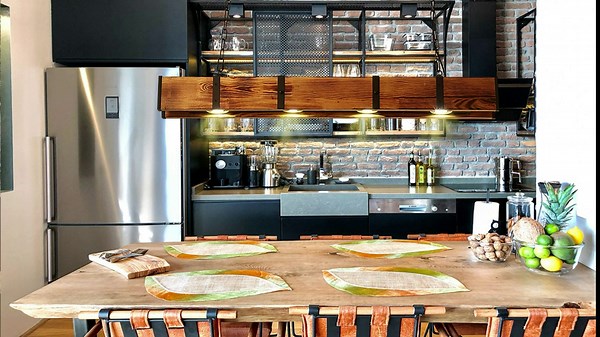 4 Lights Chandelier Wooden Retro Rustic Pendant Light - Wood Beam Light Fixtures Pool Table Light Pendant Lighting Fixtures - Wood Kitchen Island Light for Dining Table, Bar, Island, Billiard