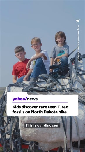 In 2022, three kids hiking in North Dakota stumbled on a larger-than-life discovery: the remains of a rare teenage Tyrannosaurus rex. The partial skeleton, nicknamed "Teen Rex," will go on display later this month. | Yahoo News