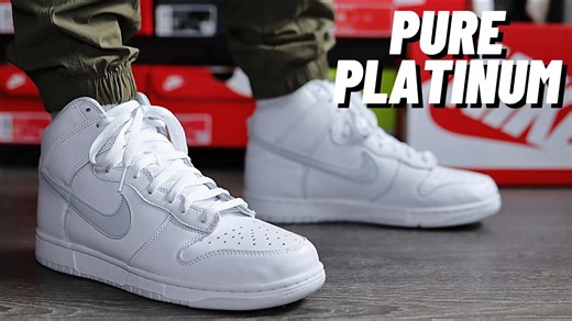 Best All-White Nike Sneaker: Nike Dunk Hi Pure Platinum On-Foot Review