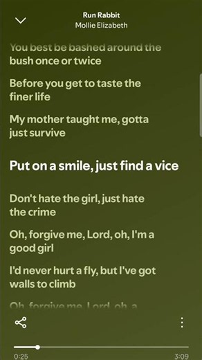 Run Rabbit [By Mollie Elizabeth] Lyrics audio
