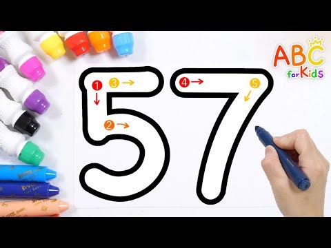 For kinder | Learn the number 57 | Count to 57 using pictures that interest kids