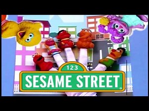 The Finger Family NURSERY RHYME Song with SESAME STREET toy Finger Puppets