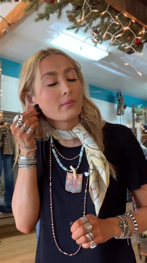 1.6K views · 41 reactions | Happy Stackin’ Saturday!! Scarf- 46$ Copper Necklace- 465$ 60 inches Back number necklace 52$ Brand earrings-39$ Copper earrings-62$ Bracelet-36$ | Monies Boutique | Facebook