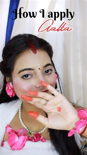 How to Apply Alta Perfectly | Poster Red Alta Design #alta #shivratri #ytshorts #trending #suhagan